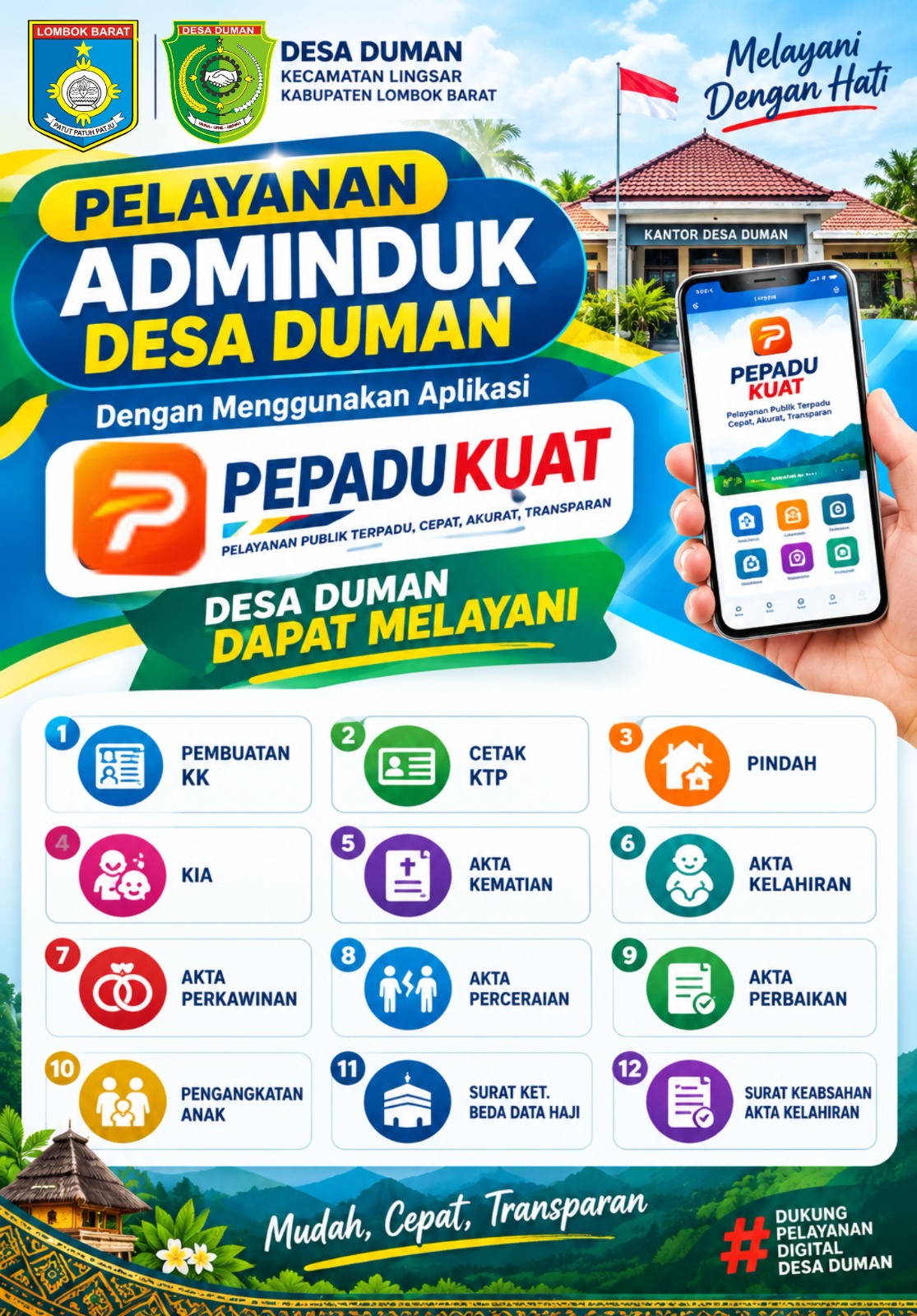 Permudah Warga, Desa Duman Kini Hadirkan Layanan Adminduk Langsung di Kantor Desa Melalui Aplikasi PEPADU KUAT